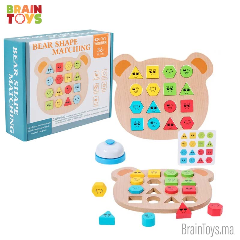 Puzzle Assortis De Forme G Om Trique En Bois Braintoys Maroc